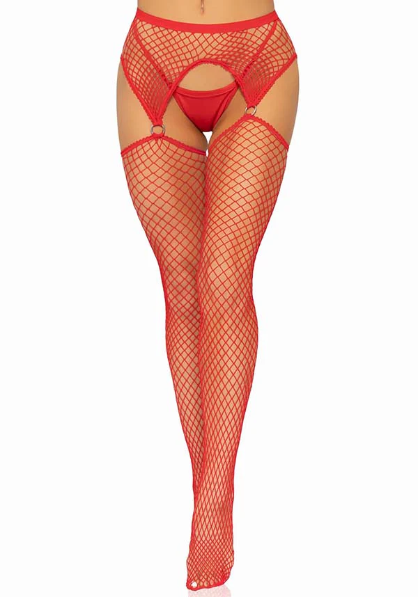 Kya Net [Red] | GARTER BELT STOCKINGS - Image 4