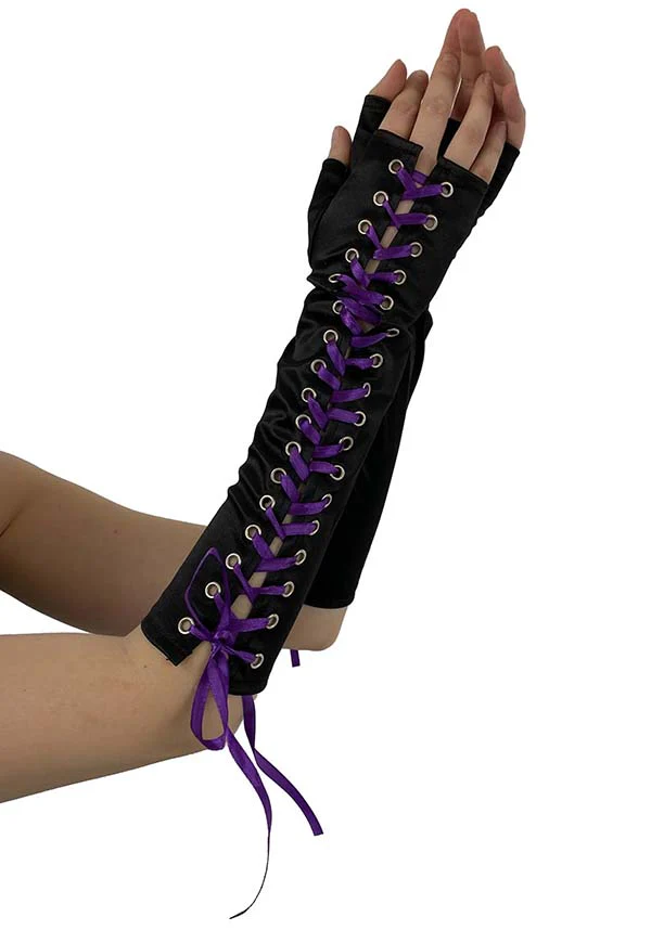 Lace Up [Black/Purple] | GLOVES - Image 2