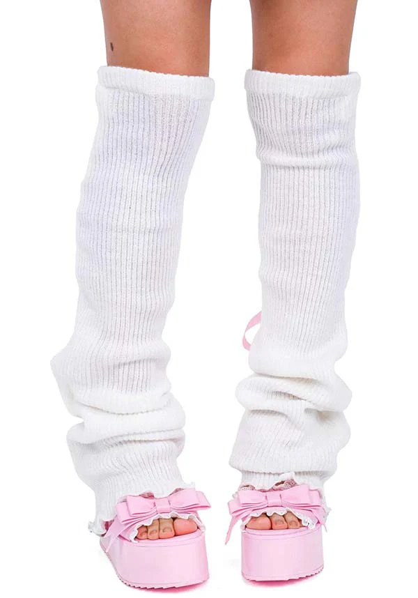Laced Up [White/Pink] | LEGWARMERS - Image 2