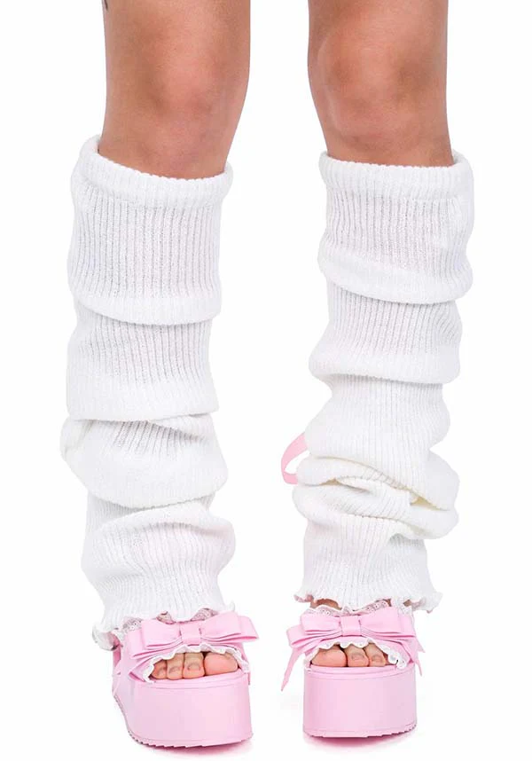 Laced Up [White/Pink] | LEGWARMERS - Image 4
