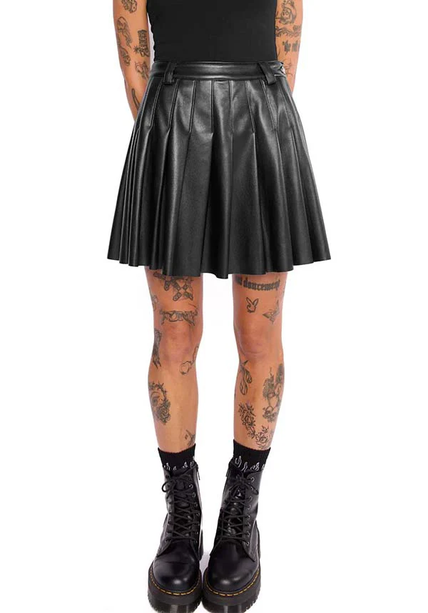 Lacie Faux Leather | PLEATED SKIRT - Image 3