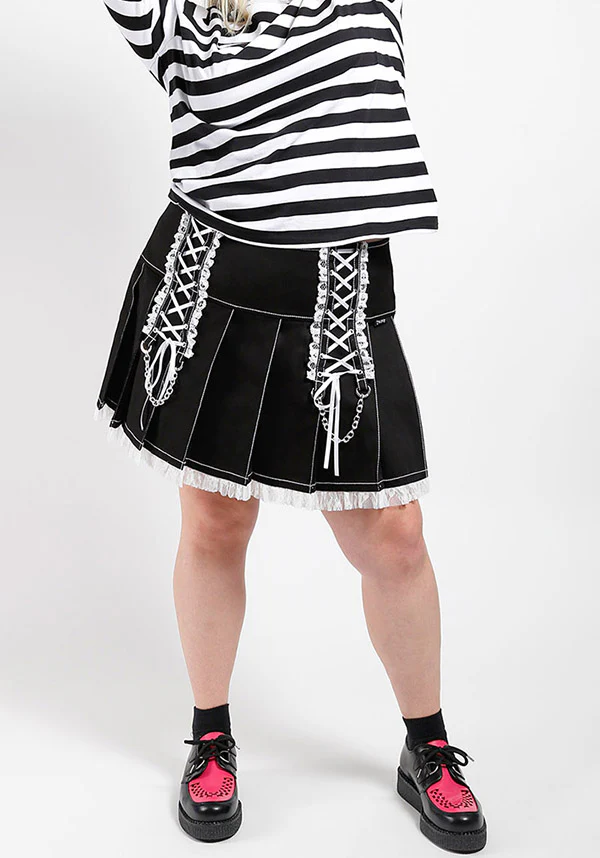 Lolita [Black/White] | PLEATED SKIRT* - Image 3