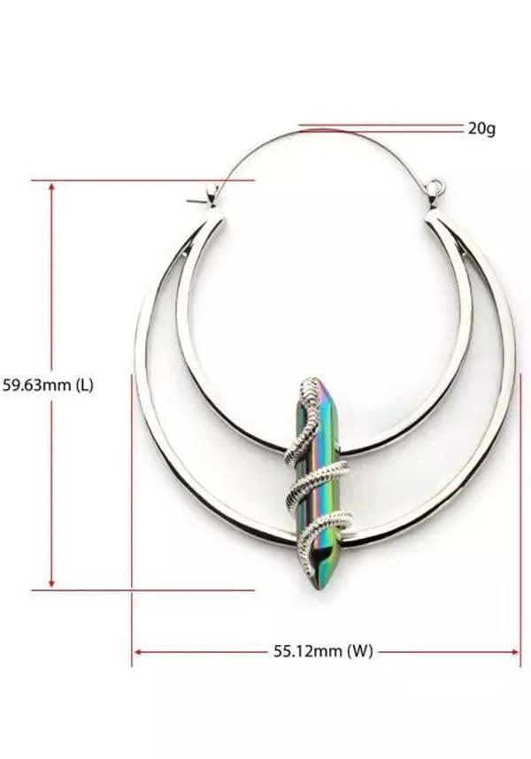 Luna Vitrail Snake | PLUG HOOP EARRINGS - Image 3