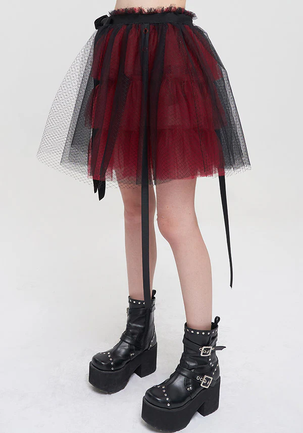 Medusa Punk [Black/Red] | FLARED SKIRT* - Image 3