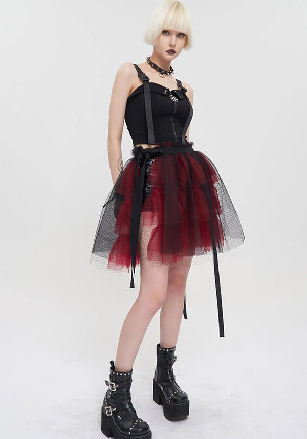Medusa Punk [Black/Red] | FLARED SKIRT* - Image 6