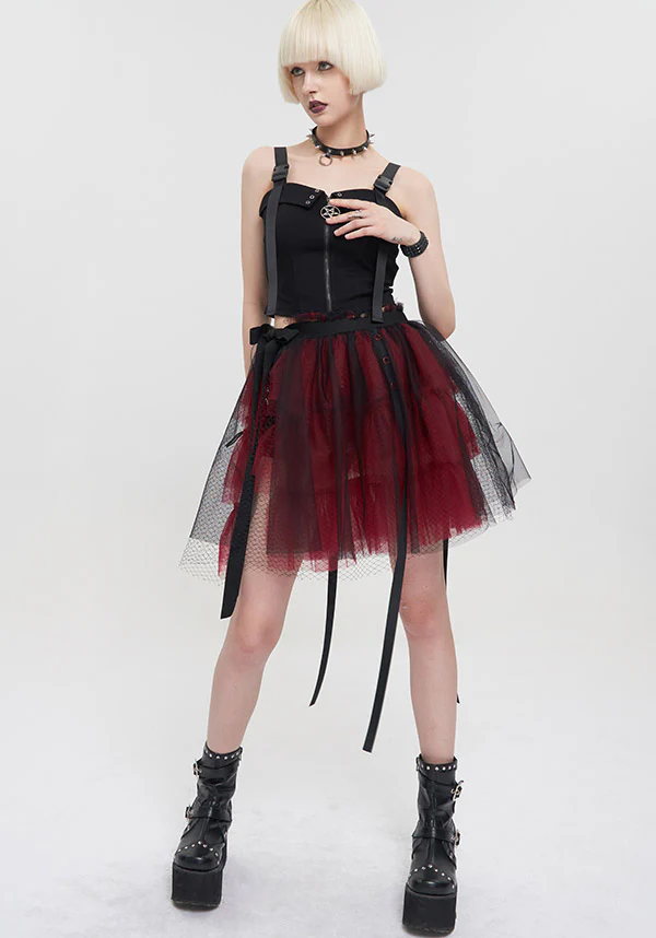Medusa Punk [Black/Red] | FLARED SKIRT* - Image 7