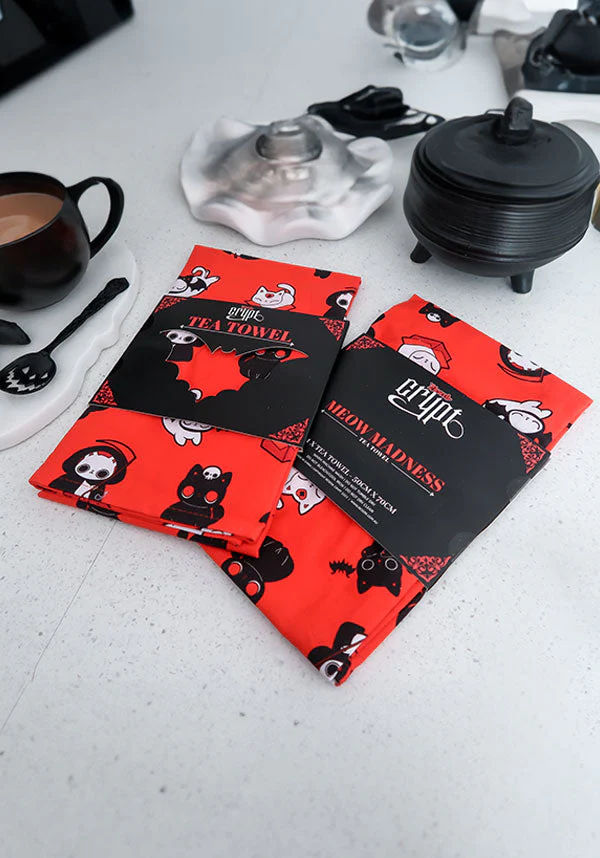 Meow Madness [Red] | TEA TOWEL - Image 3