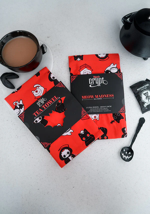 Meow Madness [Red] | TEA TOWEL - Image 4