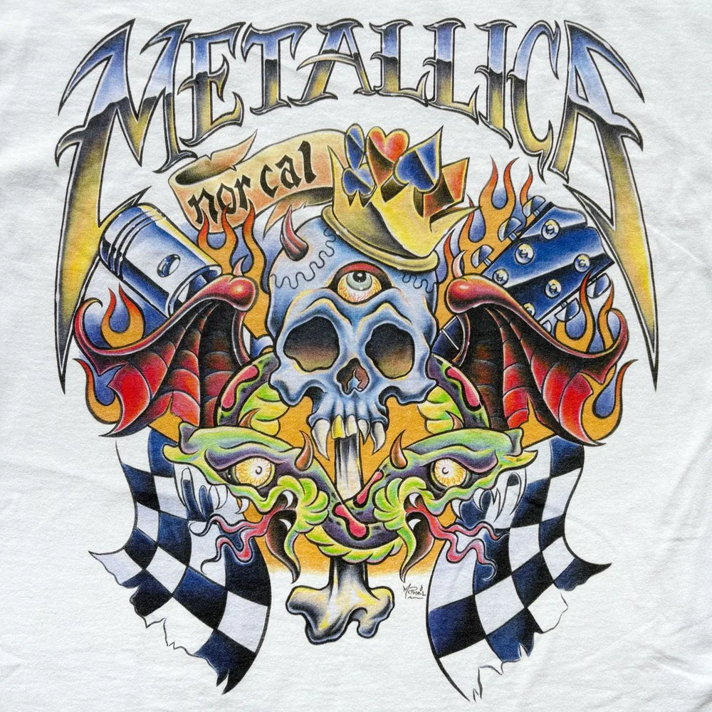 Metallica | Checkered Flag [White] T-SHIRT [PREORDER] - Image 2