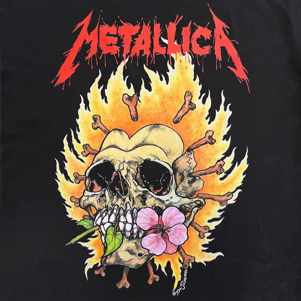 Metallica | Pushead Flower Skull Womens [Black] T-SHIRT [PREORDER] - Image 2