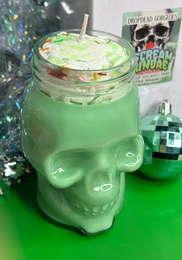 Mint Julip [I Scream] | SKULL JAR CANDLE* - Image 4