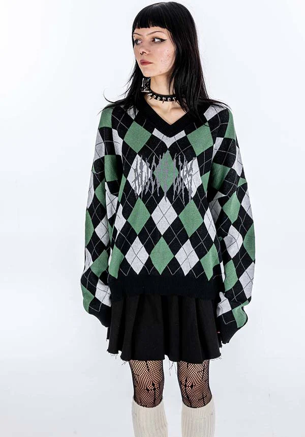 Missed Class [Green] | KNIT JUMPER - Image 4