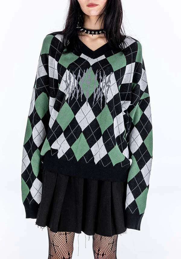Missed Class [Green] | KNIT JUMPER - Image 5