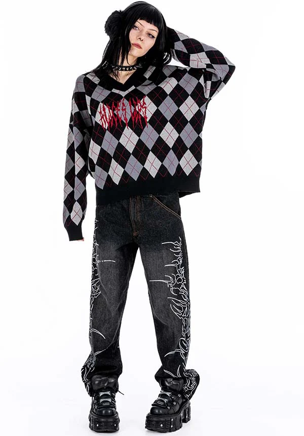 Missed Class [Grey] | KNIT JUMPER - Image 3