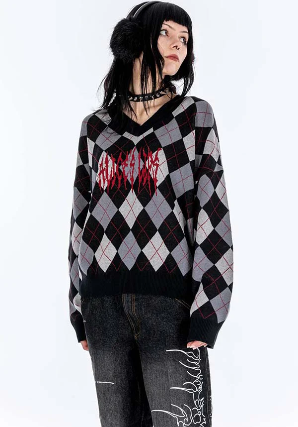 Missed Class [Grey] | KNIT JUMPER - Image 4