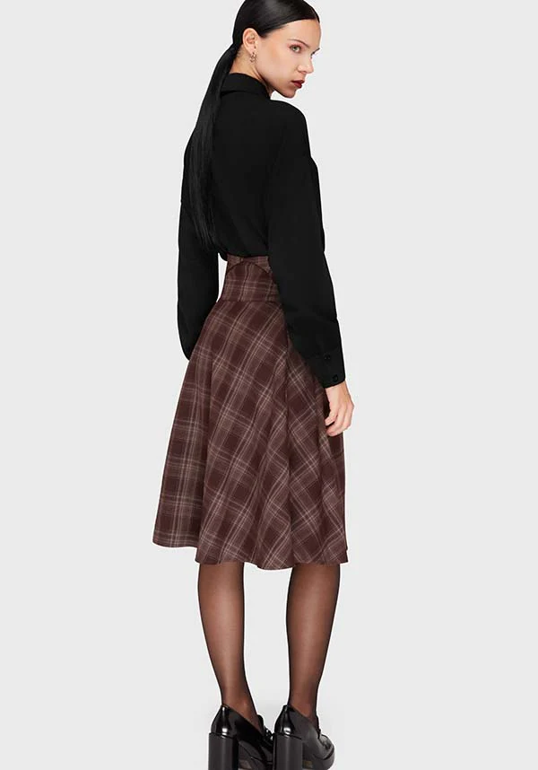 Morning Meadow [Brown Tartan] | MIDI SKIRT - Image 4