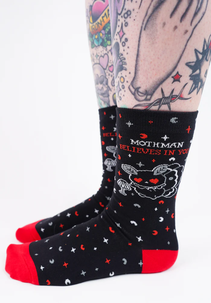 Mothman Believes In You | CREW SOCKS - Image 7