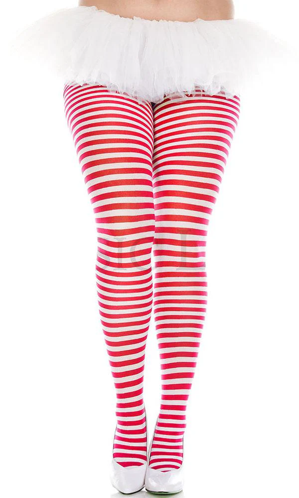 Striped [White/Red] | TIGHTS - Image 2
