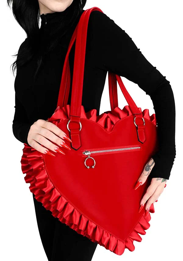 Oversized Heart [Red PVC] | TOTE BAG - Image 4