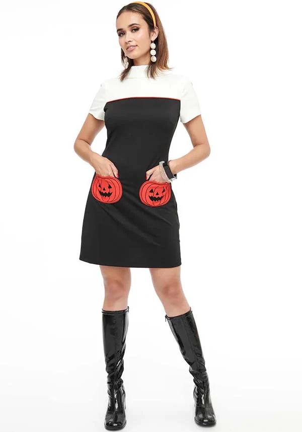 Pumpkin [Black & Orange] Pocket | SHIFT DRESS** - Image 5