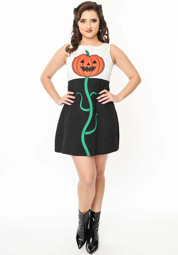 Pumpkin [Black & White] Head | SHIFT DRESS**