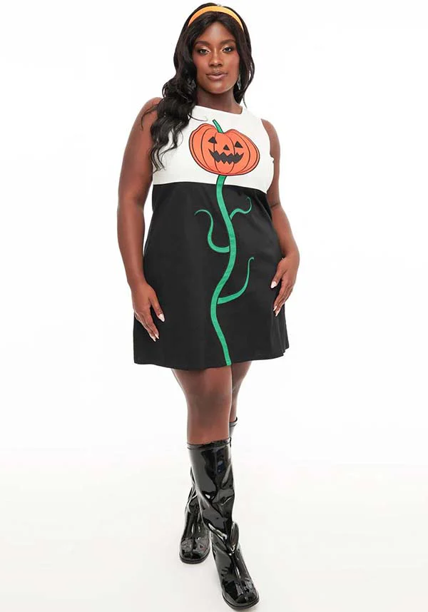 Pumpkin [Black & White] Head | SHIFT DRESS** - Image 2