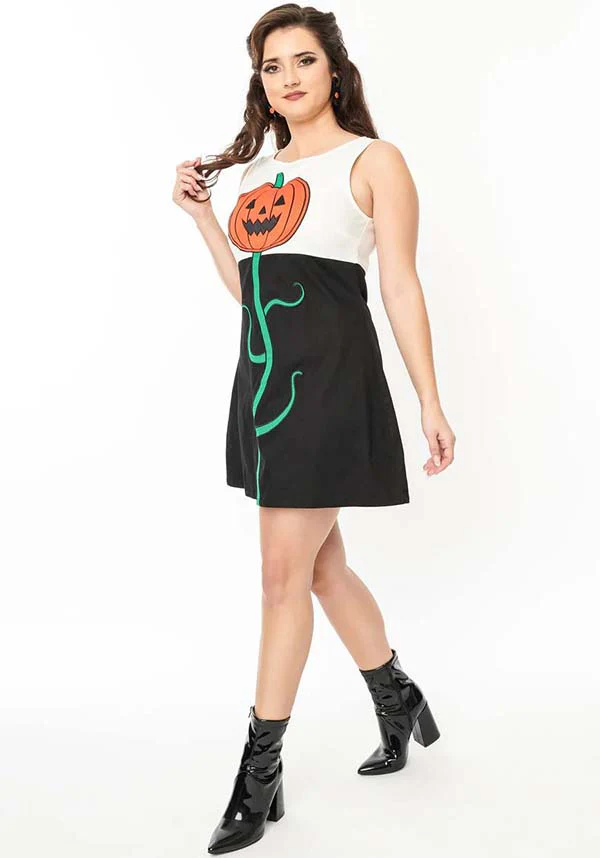 Pumpkin [Black & White] Head | SHIFT DRESS** - Image 3