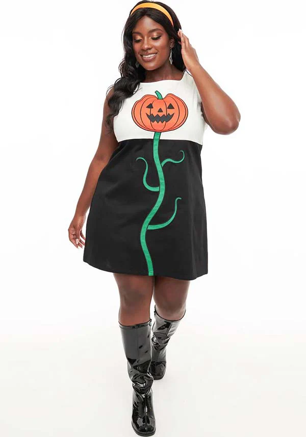 Pumpkin [Black & White] Head | SHIFT DRESS** - Image 5