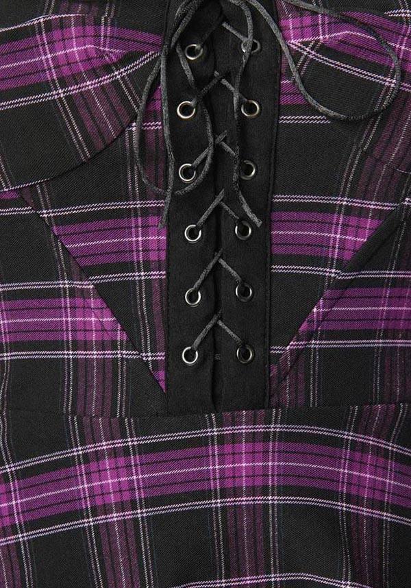Purple Plaid | FLARE DRESS** - Image 5
