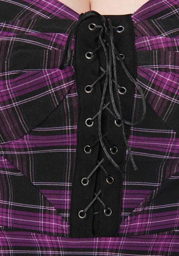 Purple Plaid | FLARE DRESS** - Image 8