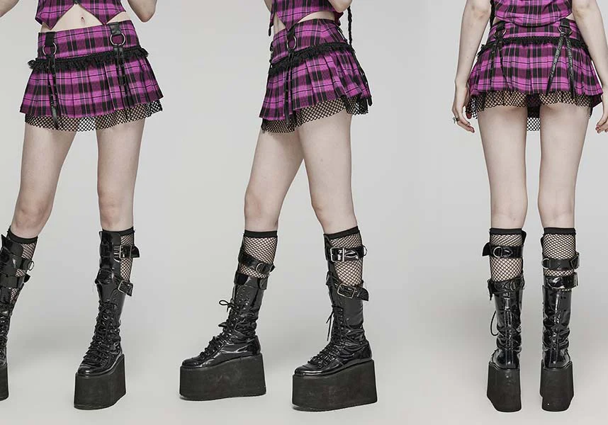Quinn Tartan [Magenta/Black] | MINI SKIRT* - Image 18