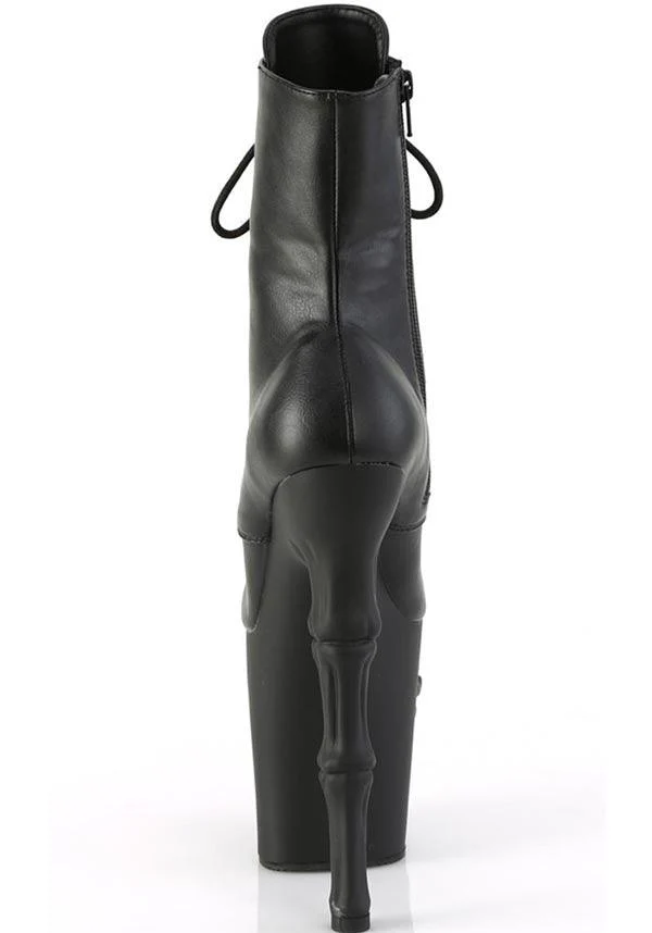 RAPTURE-1020 [Black Faux] | PLATFORM HEELS [PREORDER] - Image 4