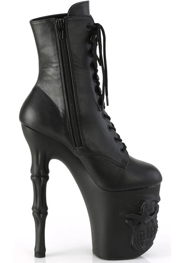 RAPTURE-1020 [Black Faux] | PLATFORM HEELS [PREORDER] - Image 5