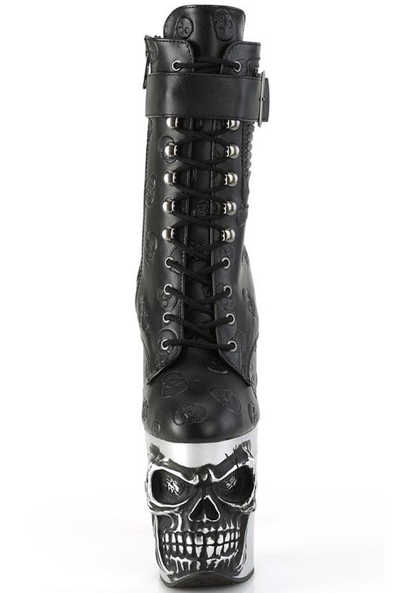 RAPTURE-1020STR-02 [Black Faux Leather] | PLATFORM BOOTS [PREORDER] - Image 2