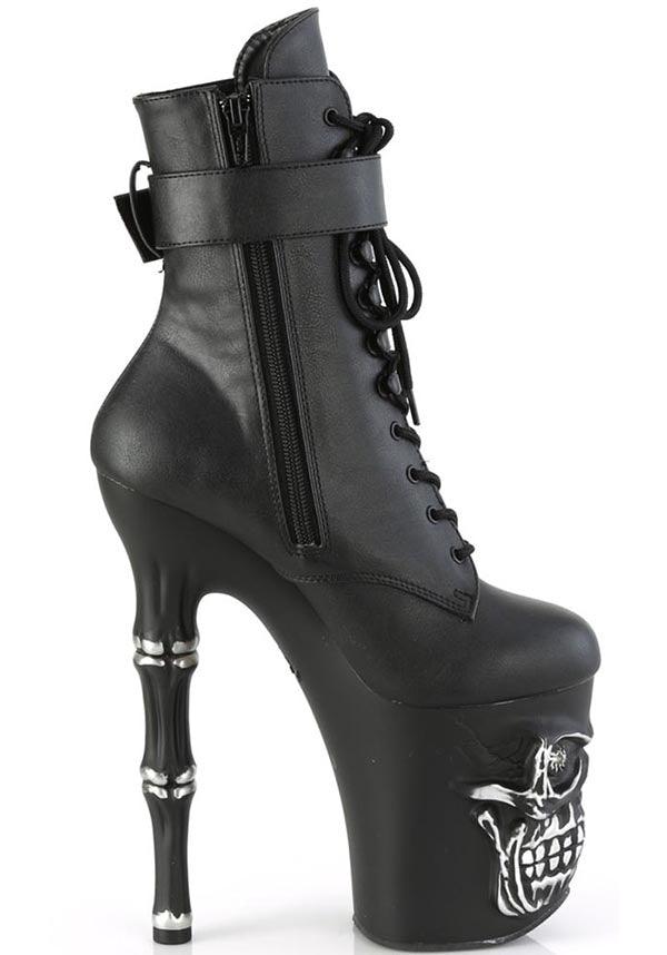 RAPTURE-1020STR-LT [Black Faux] | PLATFORM HEELS [PREORDER] - Image 5
