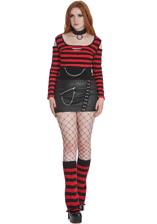 Rebel Chic [Red/Black] | STRIPED TOP* - Image 4