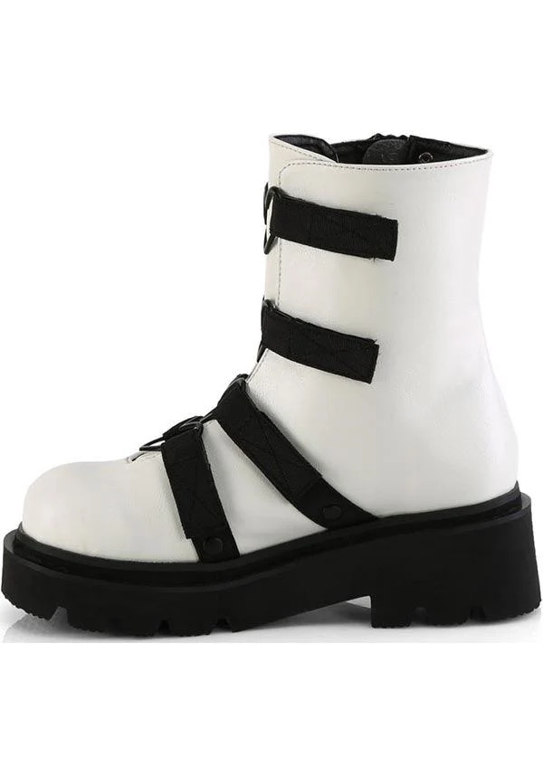 RENEGADE-50 [White Vegan Leather-Nylon] | BOOTS [PREORDER] - Image 3