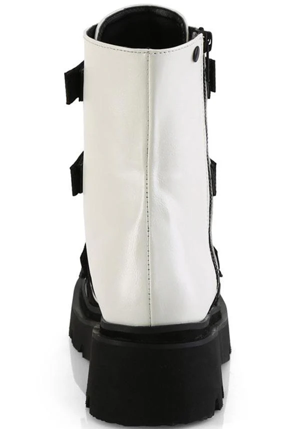 RENEGADE-50 [White Vegan Leather-Nylon] | BOOTS [PREORDER] - Image 4