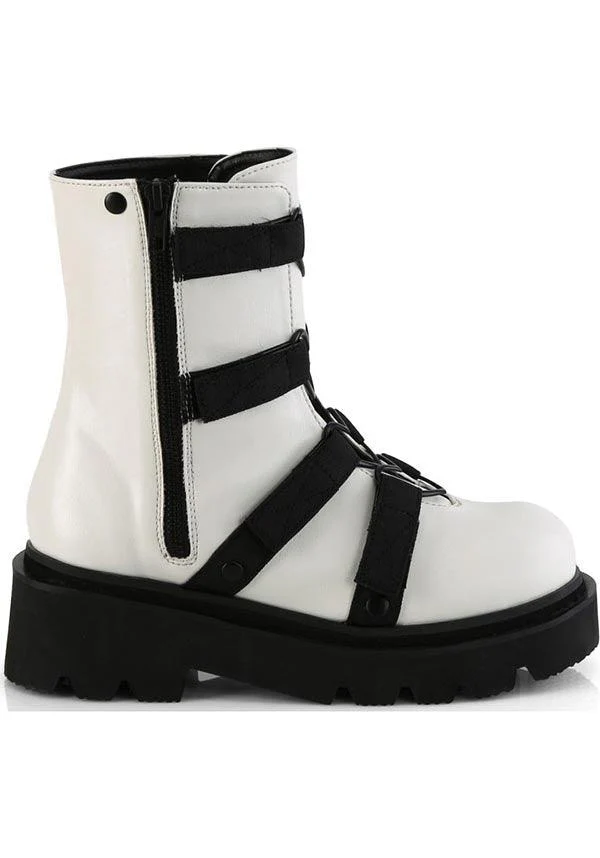 RENEGADE-50 [White Vegan Leather-Nylon] | BOOTS [PREORDER] - Image 5