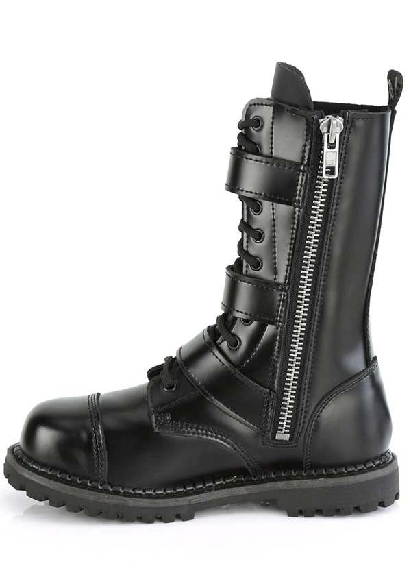 RIOT-12BK [Black Leather] | BOOTS [PREORDER] - Image 3