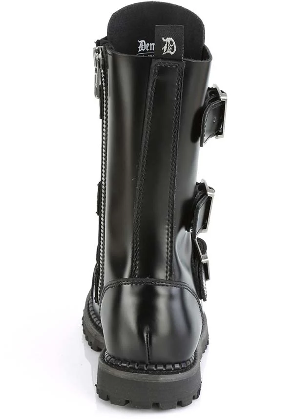 RIOT-12BK [Black Leather] | BOOTS [PREORDER] - Image 4