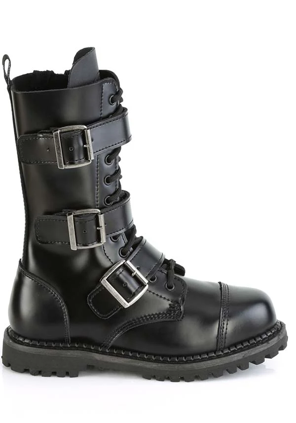 RIOT-12BK [Black Leather] | BOOTS [PREORDER] - Image 5
