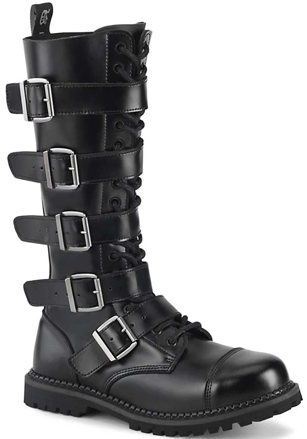 RIOT-18BK [Black Leather] | BOOTS [PREORDER]