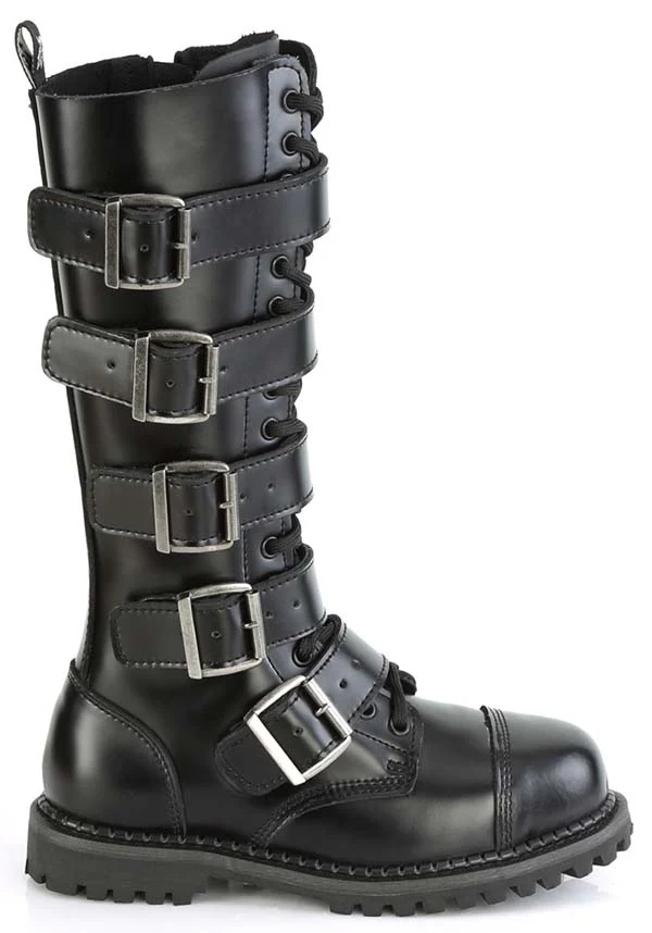 RIOT-18BK [Black Leather] | BOOTS [PREORDER] - Image 5