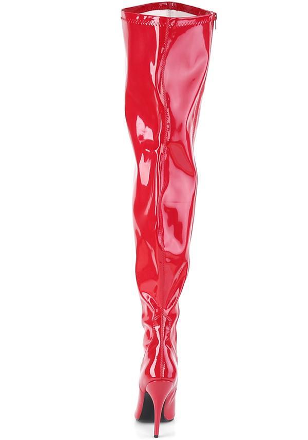 SEDUCE-3000WC [Red Pat] | WIDE CALF BOOTS [PREORDER] - Image 4