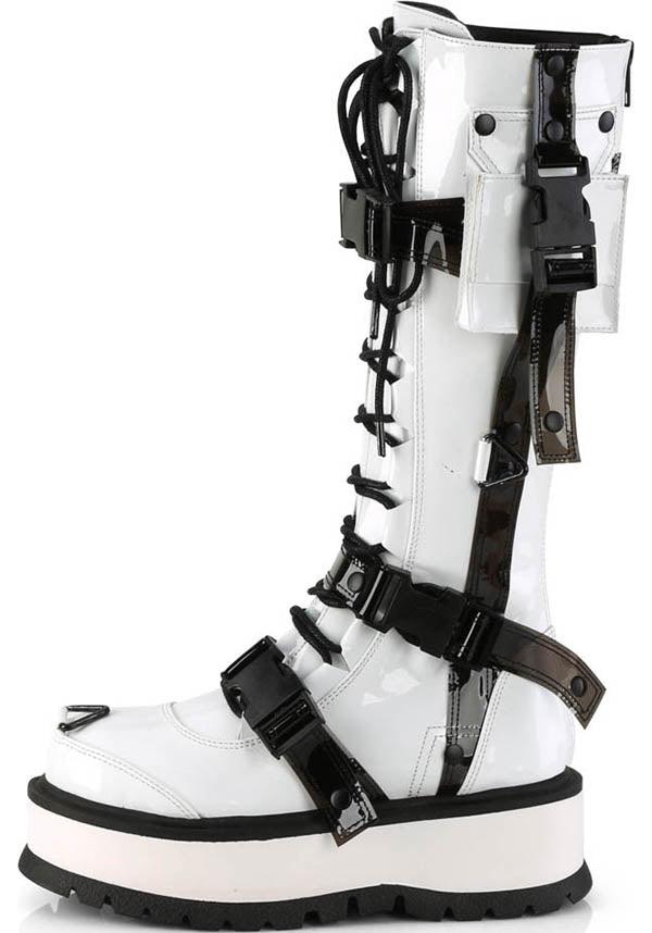 SLACKER-260 [White Patent] | PLATFORM BOOTS [PREORDER] - Image 3