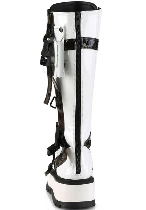 SLACKER-260 [White Patent] | PLATFORM BOOTS [PREORDER] - Image 4