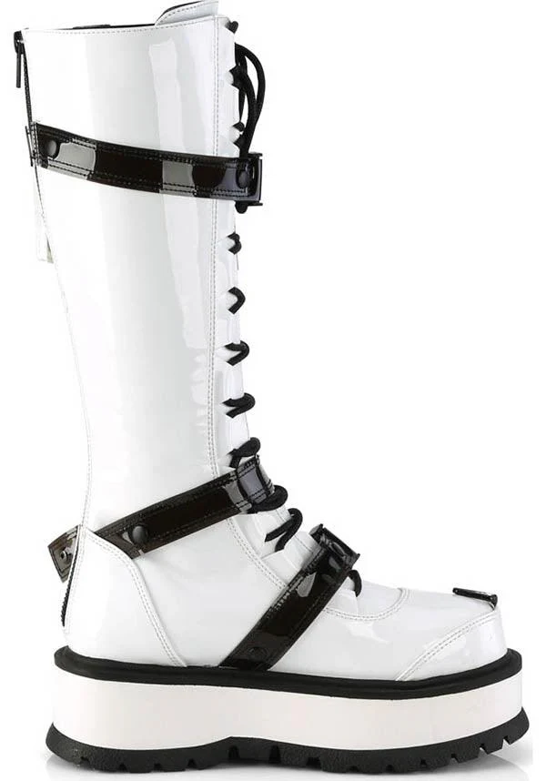 SLACKER-260 [White Patent] | PLATFORM BOOTS [PREORDER] - Image 5