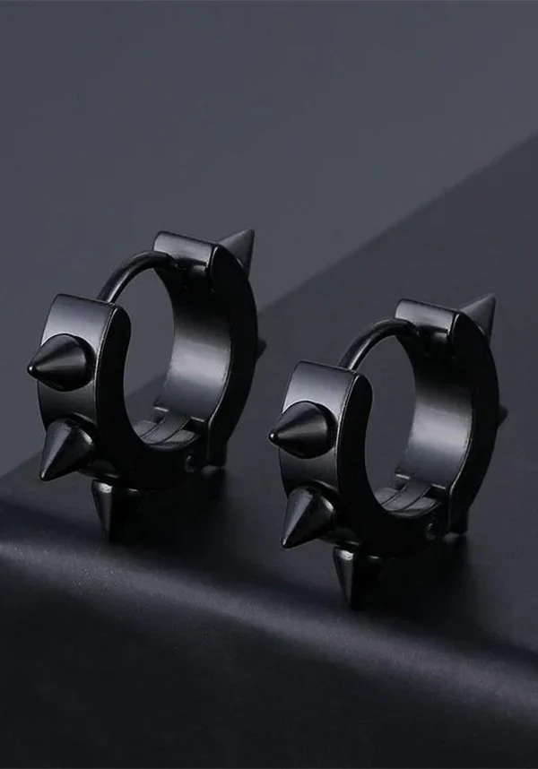 Spiked [Black] | HOOP EARRINGS