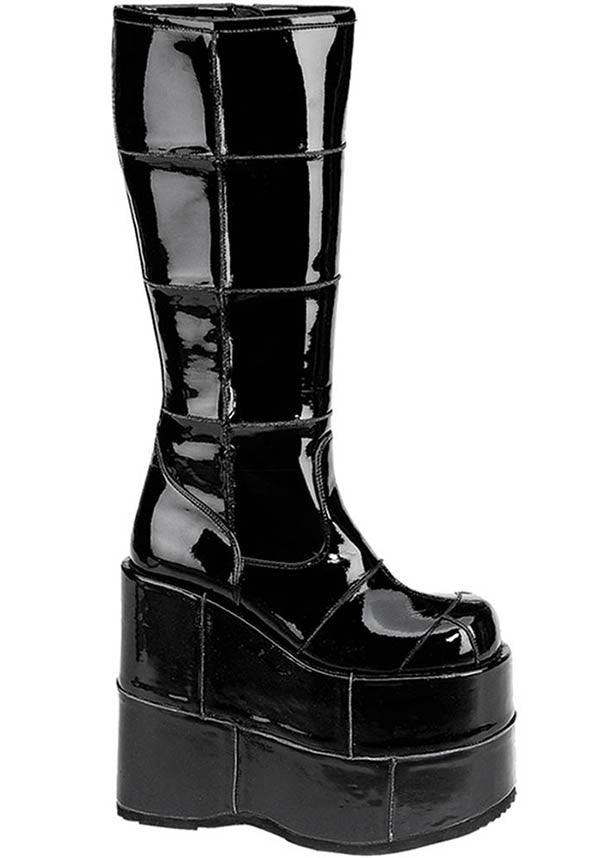 STACK-301 [Black Patent] | PLATFORM BOOTS [PREORDER]